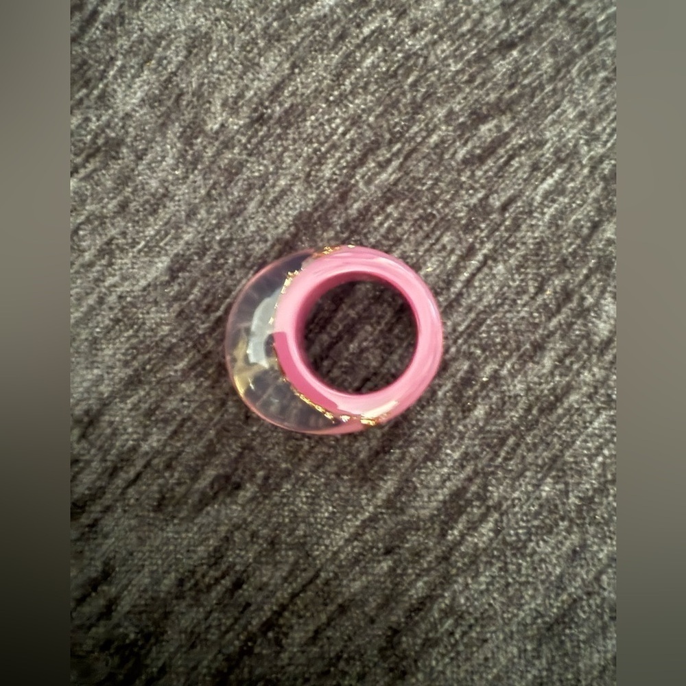 Louis Vuitton auth Bague ring Gold pink Inclusion w/ monogram charms sz large 8 - Picture 3 of 13